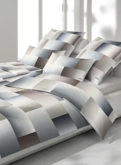 JOOP! Satin-Bettwäsche RANGE 155 x 220 cm braun/grau