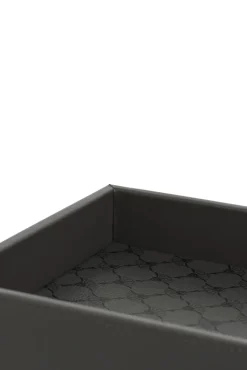 JOOP! Tablett CORNFLOWER Kunstleder 16,5 x 29 x 4 cm Anthrazit-Schwarz