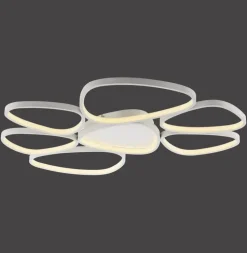 JUST LIGHT LED Deckenlampe PEBBLES 92 x 70 cm weiß