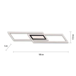 JUST LIGHT LED Deckenlampe ASMIN 17,9 x 100 cm schwarz