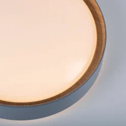 JUST LIGHT LED Deckenlampe EMILIA 40 cm grau /Holzdekor