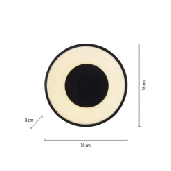 JUST LIGHT LED Deckenlampe TANIKA 16 cm schwarz