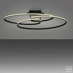 JUST LIGHT LED Deckenlampe LUMACA 81 x 30,5 cm schwarz