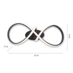 JUST LIGHT LED Deckenlampe MARIA 24,5 x 61 cm schwarz