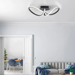 JUST LIGHT LED Deckenlampe MARIA 24,5 x 61 cm schwarz