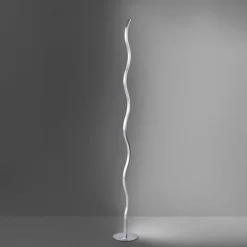 JUST LIGHT LED Stehlampe WAVE 120 cm stahlfarbig