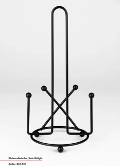 JUSTINUS Küchenrollenhalter LIFE STYLE 14 cm Edelstahl schwarz