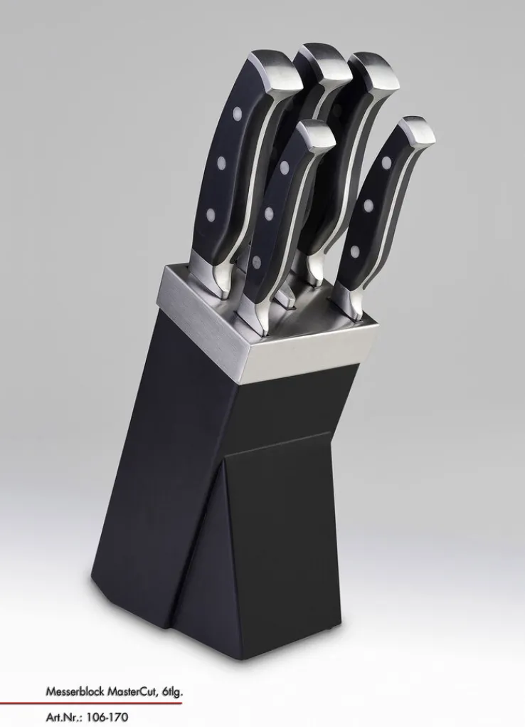 JUSTINUS Messerblock MASTER CUT 6-teilig Holz schwarz