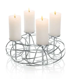 JUSTINUS Weihnachten Adventskranz LIFE STYLE 35 cm chromfarbig