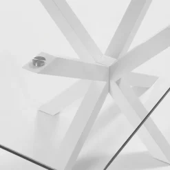 Kave Home Esstisch ARGO 160 x 90 cm weiß /Klarglas