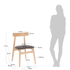 Kave Home Esszimmerstuhl NAYME braun/ grau