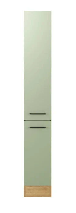 QUARTIER Küche Apotheker-Hochschrank Fiona 200 cm Eiche / grün