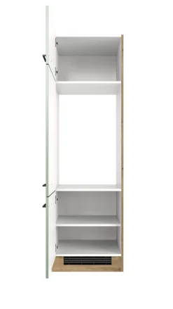 QUARTIER Küche Geräteumbauschrank Fiona 60 cm Eiche / grün