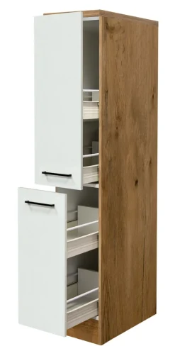 QUARTIER Küchen Apothekerschrank AVILA Eiche /weiß matt