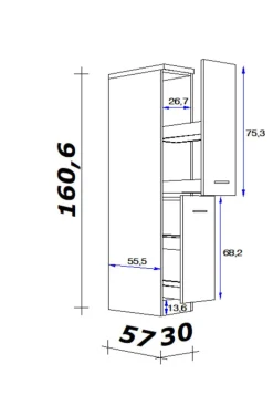 QUARTIER Küchen Apothekerschrank NANO Buche