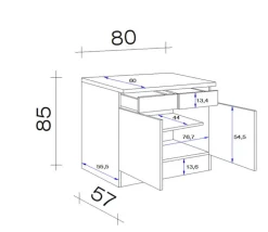 QUARTIER Küchen Unterschrank NANO 80 x 85 cm Buche