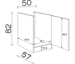 QUARTIER Küchen Unterschrank WITO 50 x 82 cm weiß
