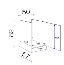 QUARTIER Küchen Unterschrank WITO 50 x 82 cm weiß