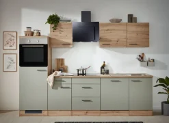 QUARTIER Küchenblock FIONA Schilfgrün / Artisan Eiche 280 cm