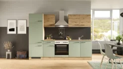 QUARTIER Küchenblock FIONA Schilfgrün / Artisan Eiche 270 cm