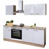 QUARTIER Küchenblock LUKE 220 x 60 cm weiß/braun