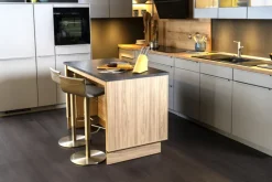 Kücheninsel MURANO 3 ca.138x83x75 cm Noble Elm/ Metal Slate grausilber