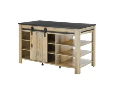 Kücheninsel SHERWOOD ca. 162 x 93 x 77 cm Old Style hell Dekor