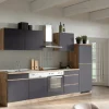 Küchenzeile AALBORG 300 cm Wotan Eiche Dekor/ Matt Grau