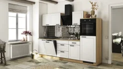 QUARTIER Küchenzeile Heidi Weiß Matt / Cosmopolitan Eiche 280 x 200 x 60 cm