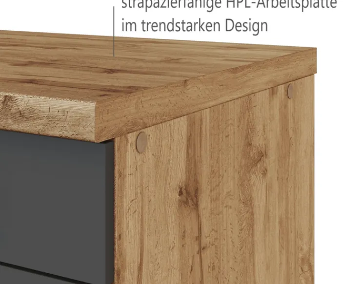 Küchenzeile Kopenhagen Matt-Grau ca. 240/180 x 200 x 60 cm