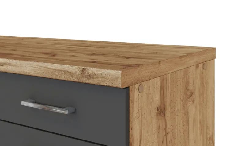 Küchenzeile ODENSE Anthrazit/ Wotan Eiche Dekor 270 cm