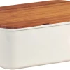 KESPER Brotbox mit Schneidebrett weiß/Bambus