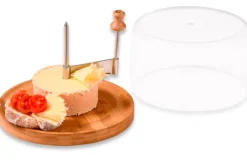 KESPER Käsehobel mit Haube Bambus/Edelstahl, 22 x 14,3 cm