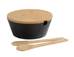 KESPER Obst und Salatschale mit Besteck Bambus