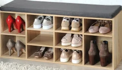 KESPER Schuhschrank mit Sitzkissen 103,5 x 29,5 cm braun/grau