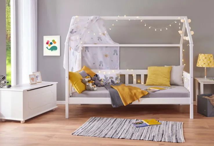 Kinder Kinderbett RUDOLF 90 x 200 cm weiß