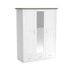 Kinder Kinder-Drehtürenschrank LUCA weiß/ braun