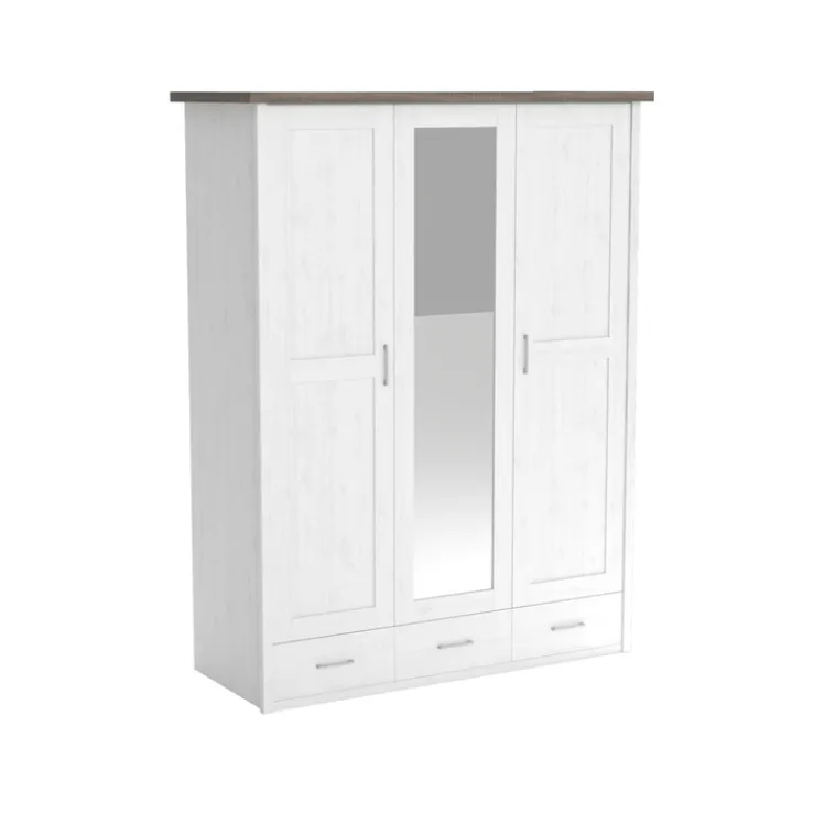 Kinder Kinder-Drehtürenschrank LUCA weiß/ braun