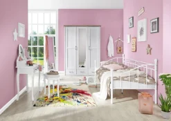 Kinder Kinder-Drehtürenschrank LUCA weiß/ braun