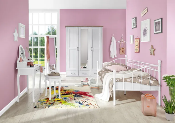 Kinder Kinder-Drehtürenschrank LUCA weiß/ braun