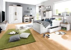 Kinder Kinder-Drehtürenschrank LUCA weiß/ braun