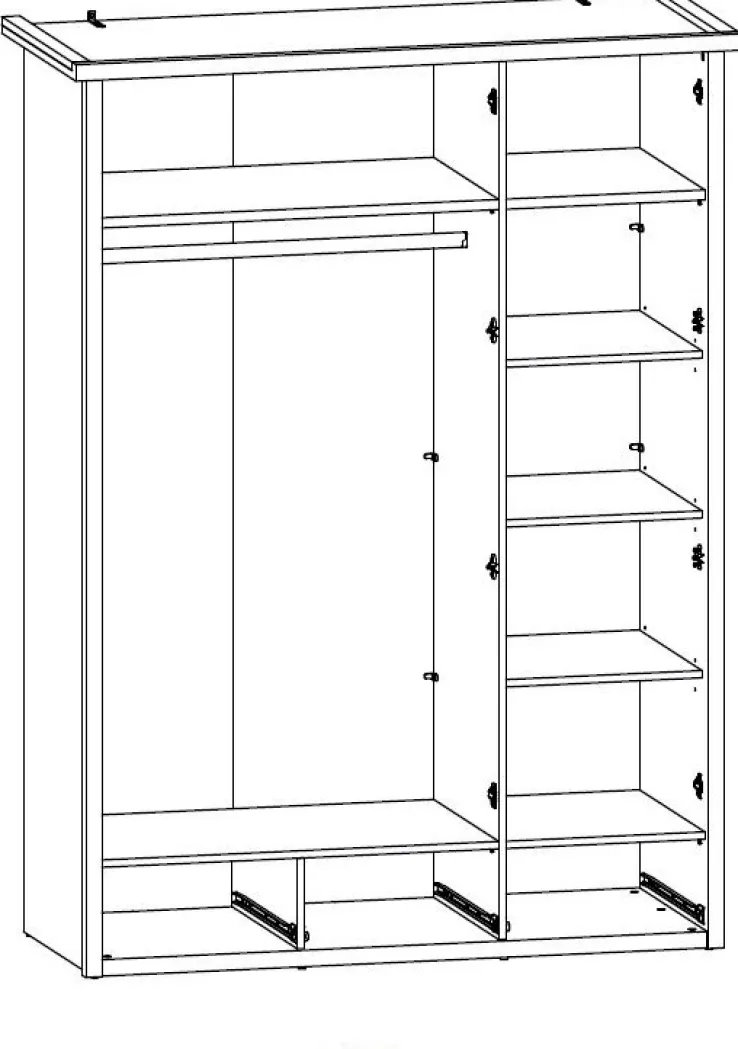 Kinder Kinder-Drehtürenschrank LUCA weiß/ braun
