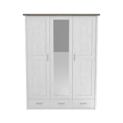 Kinder Kinder-Drehtürenschrank LUCA weiß/ braun