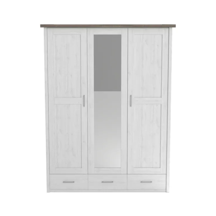 Kinder Kinder-Drehtürenschrank LUCA weiß/ braun