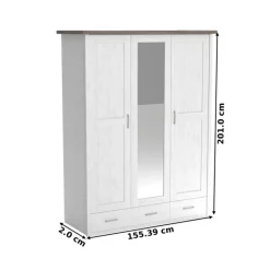 Kinder Kinder-Drehtürenschrank LUCA weiß/ braun