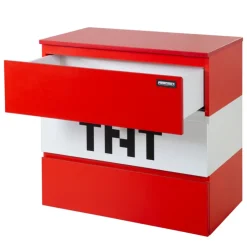 Kinder-Kommode MINECRAFT 80 cm rot/ weiß/ schwarz