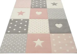 Kinder Kinderteppich KIDS STARS 120 x 170 cm rosa