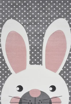 Kinder Kinderteppich PASTEL KIDS HASE 120 x 170 cm grau