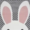Kinder Kinderteppich PASTEL KIDS HASE 80 x 150 cm grau