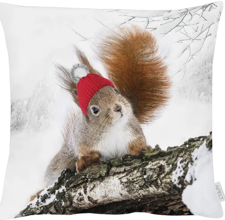 APELT Kissenhülle EICHHÖRNCHEN 46x46cm braun-grau